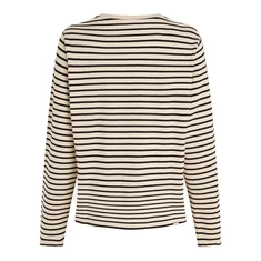 Penn & Ink dames sweater met streep Zwart dessin