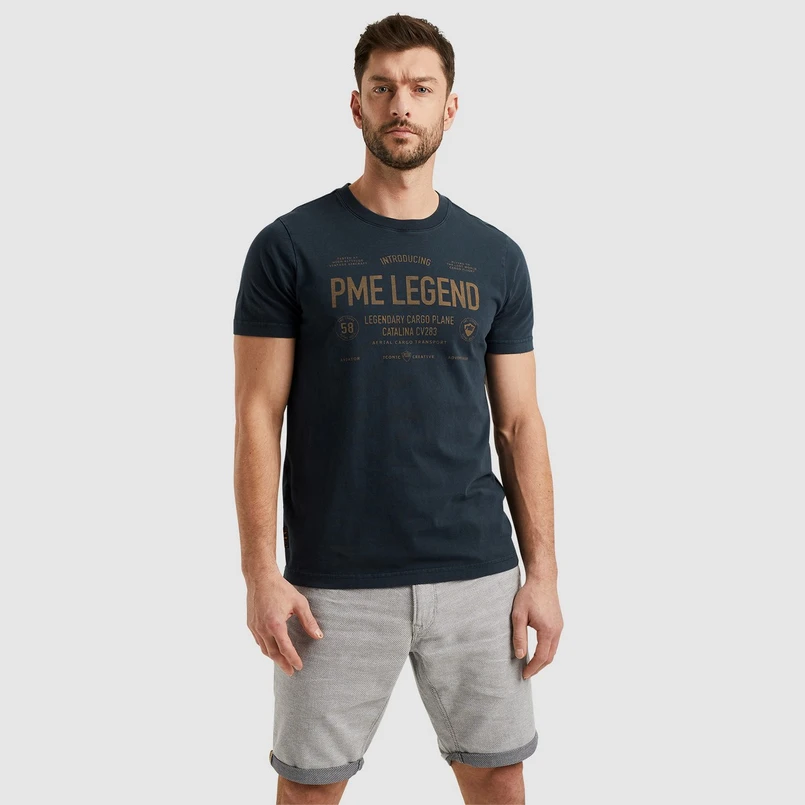 PME Legend Heren T-shirt Ptss2405562 Navy