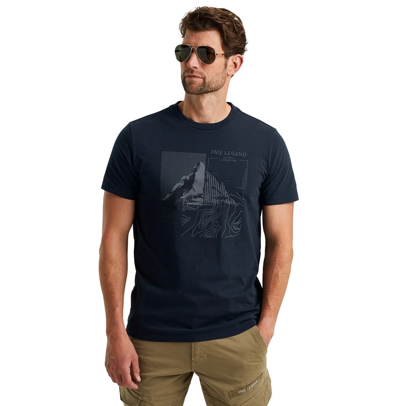 PME Legend Heren T-shirt Ptss2408563 Navy