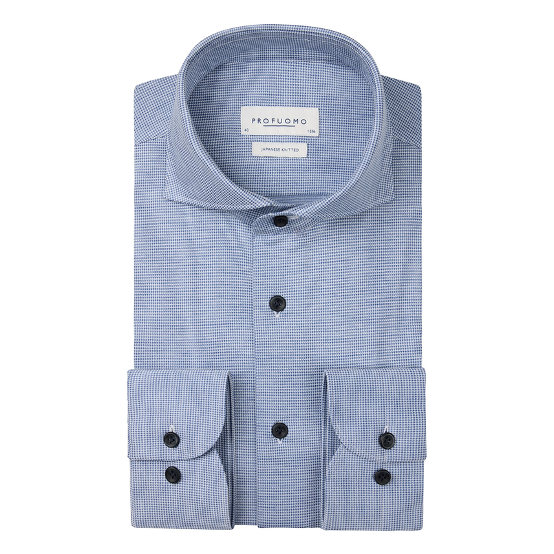 Profuomo Heren Overhemd Ppvh30048a Midden blauw