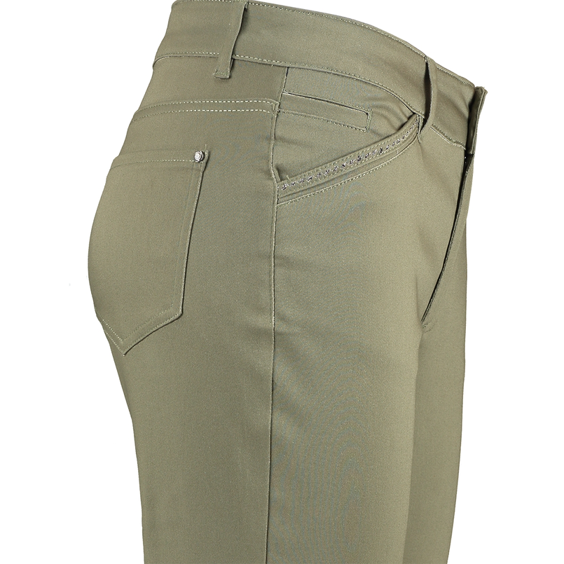 Sanne Dames broek Arno #Nitro satin 82cm Khakigroen