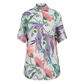 Sanne Dames linnen blouse Femke jungle print Wit