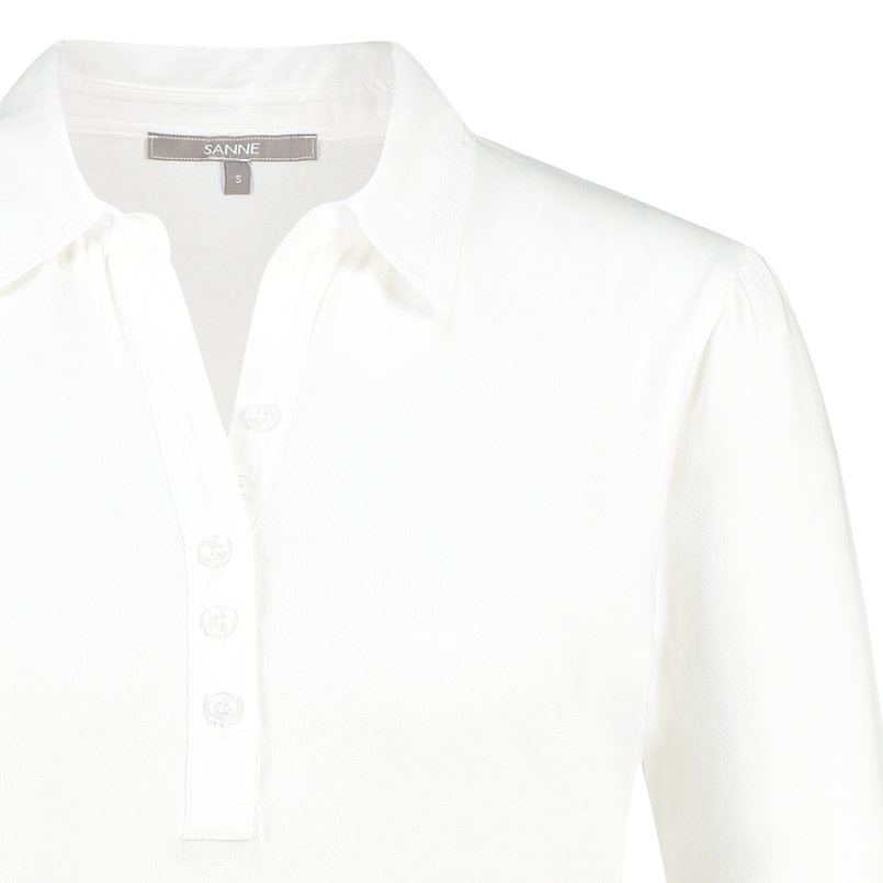 Sanne Dames polo LM knoopjes Off-white