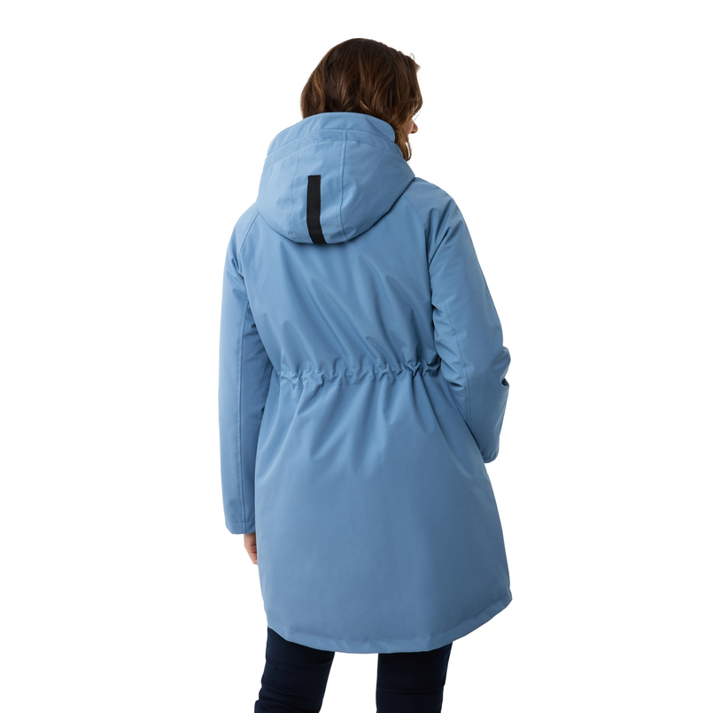 Sanne Dames raincoat lang Indigo blauw