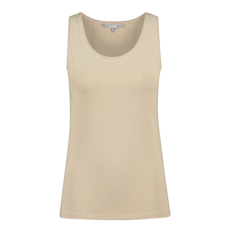 Sanne Dames top basis Taupe