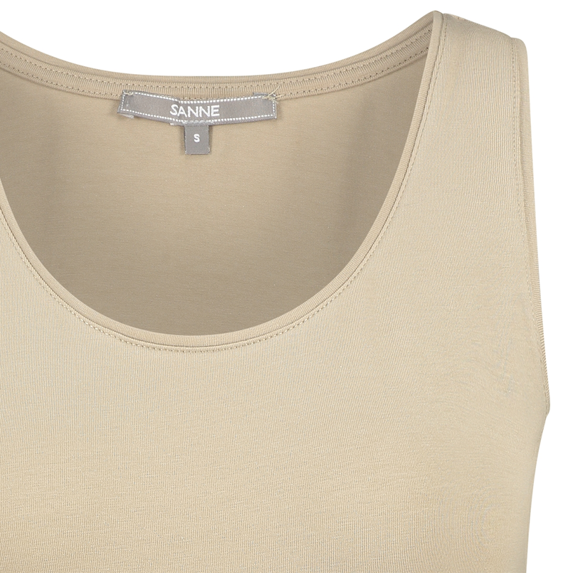 Sanne Dames top basis Taupe