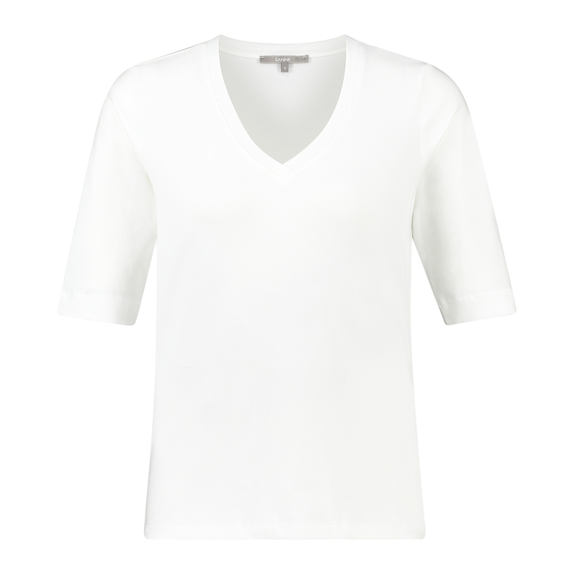 Sanne Dames V-hals top 1/2 mw Off-white