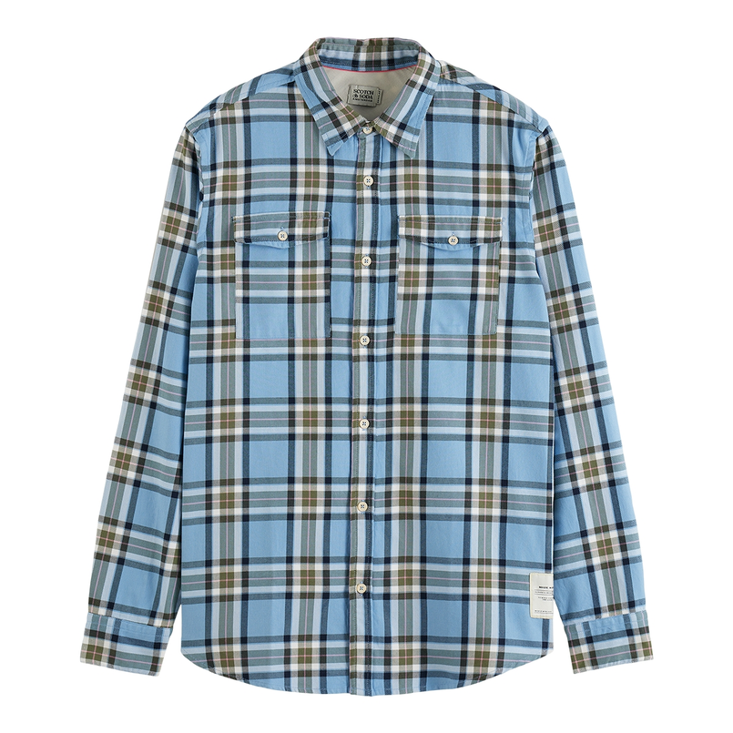 Scotch & Soda Heren shirt 178404 Blauw mele