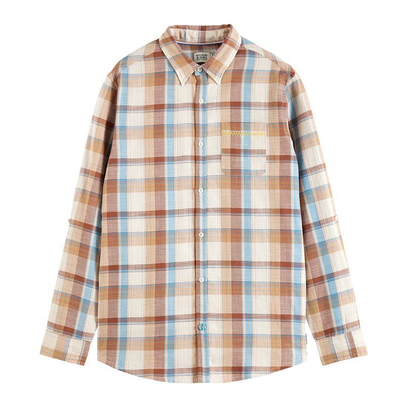 Scotch & Soda Heren shirt 178406 Bruin mele