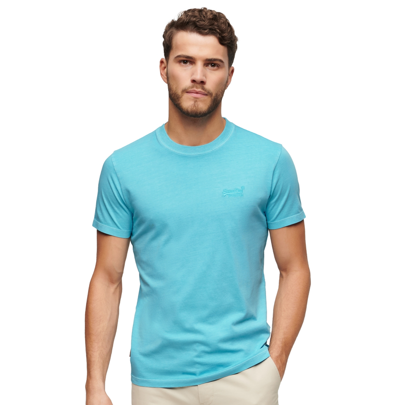 Superdry ESSENTIAL LOGOEMB NEON TEE Bleu