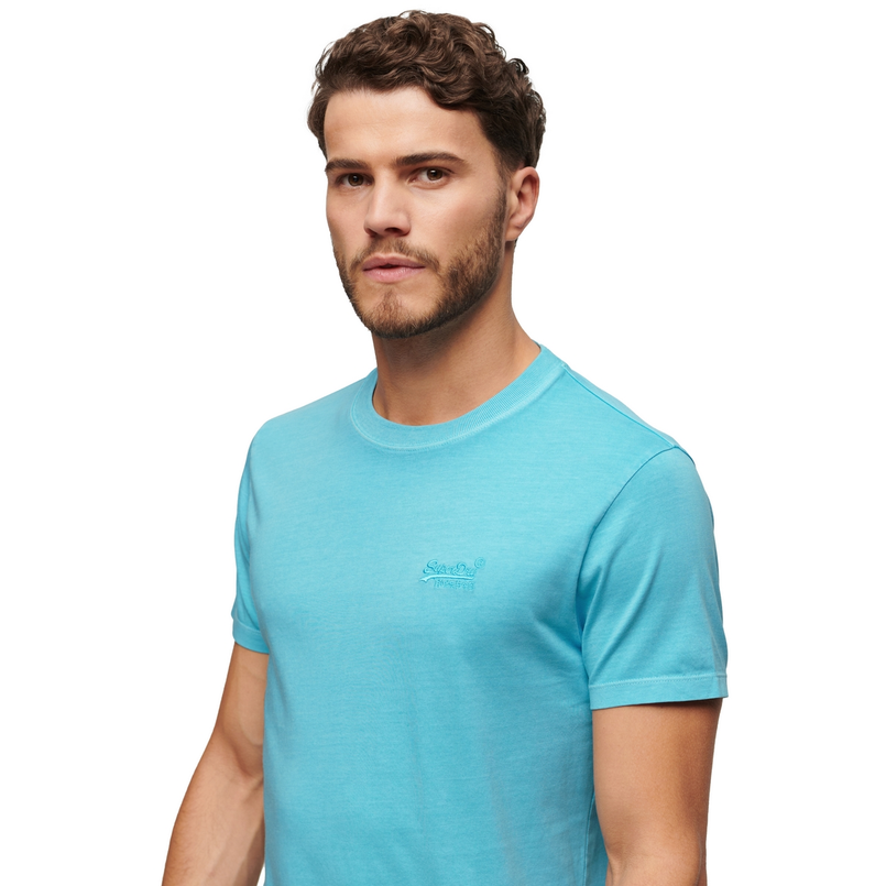 Superdry ESSENTIAL LOGOEMB NEON TEE Bleu