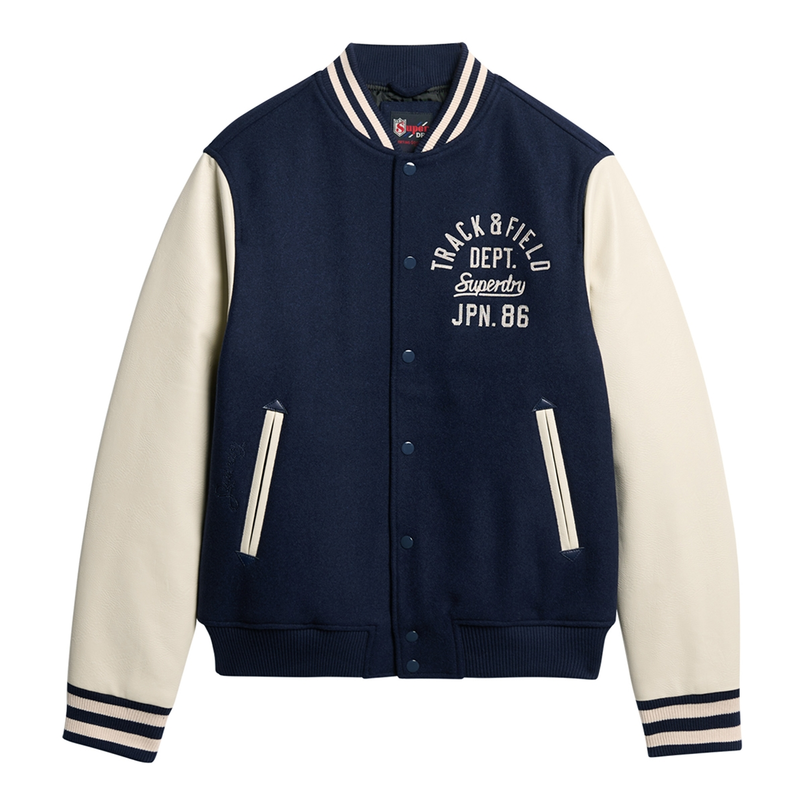 Superdry VARSITY Chain Stitch Bomber Navy