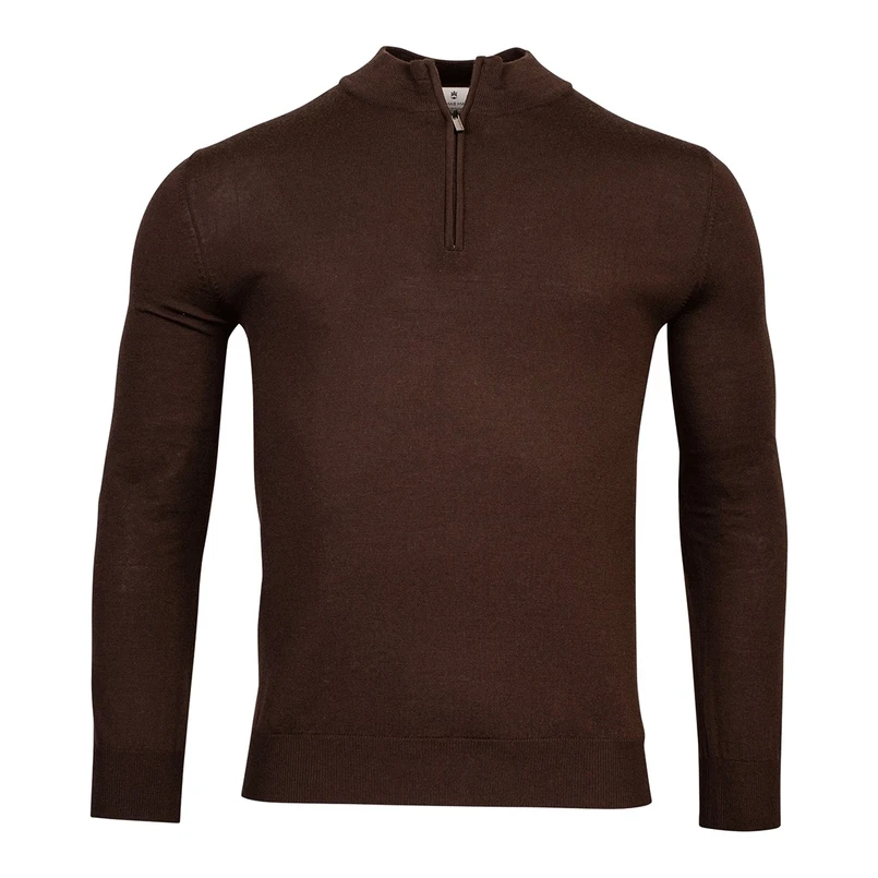 Thomas Maine Heren Pullovr 1/2 zip 4284TM100 Donkerbruin