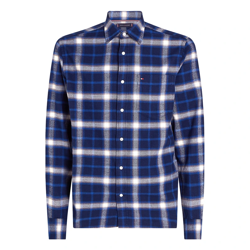 Tommy Hilfiger Heren LS Shirt MW0MW368420MS Bleu