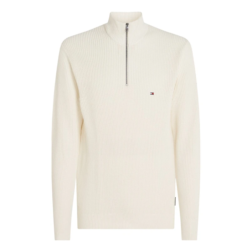 Tommy Hilfiger Heren Trui 1/2 zip MW0MW37326YBI Off-white