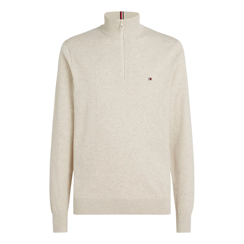 Tommy Hilfiger Heren Trui 1/2 zip Naturel