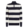 Tommy Hilfiger Heren Trui 1/2 zip streep MW0MW280490A4 Blauw dessin